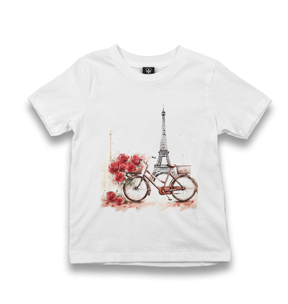 Paris - Bicycle & Eiffel Tower - MB1641 Kid's White Tshirt - Premium  from W.E.N.S. WIND - Just 5990! Shop now at W.E.N.S. WIND