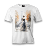 Paris - Woman by the Eiffel Tower - MB164II Men's White Tshirt - Premium  from W.E.N.S. WIND - Just 6490! Shop now at W.E.N.S. WIND