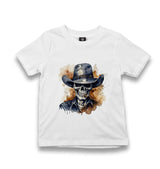 Cowboy Skeleton with Hat - MB1643 Kid's White Tshirt - Premium  from W.E.N.S. WIND - Just 5990! Shop now at W.E.N.S. WIND