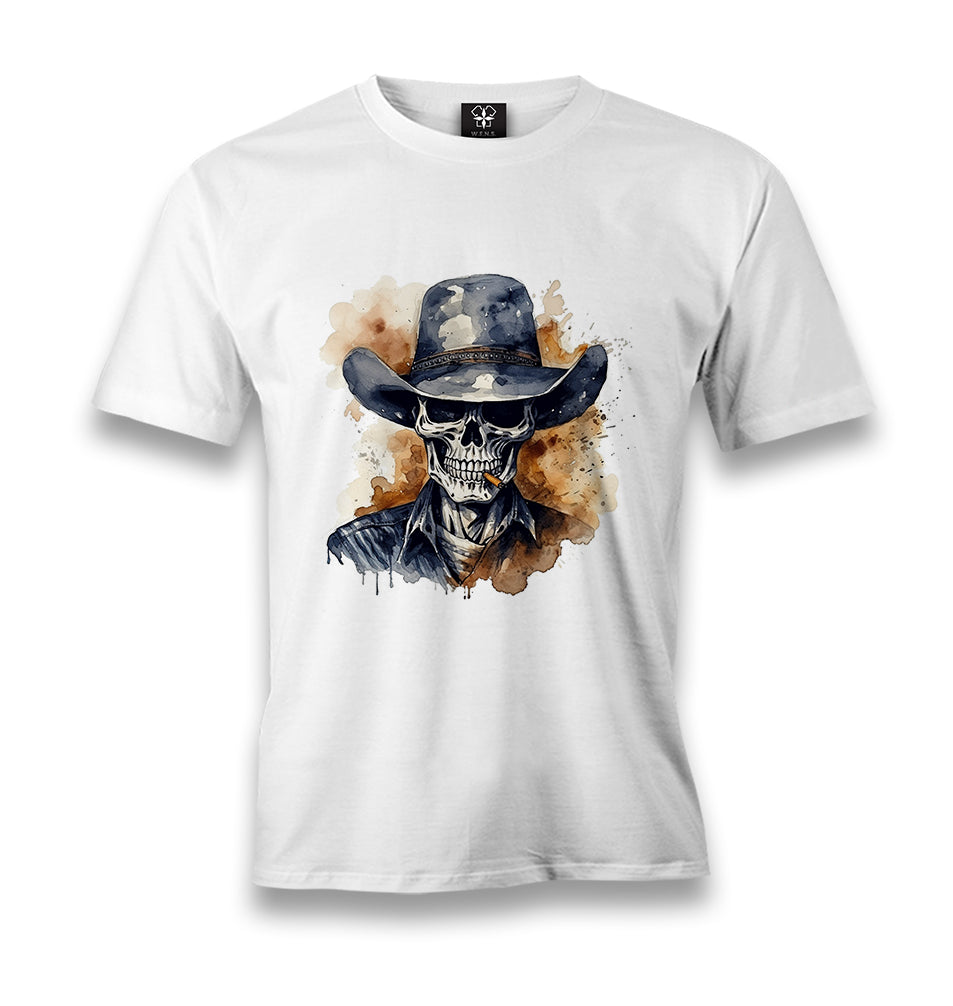 Cowboy Skeleton with Hat - MB1643 Men's White Tshirt - Premium  from W.E.N.S. WIND - Just 6490! Shop now at W.E.N.S. WIND