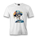 Skeleton with Floral Hat - MB1644 Men's White Tshirt - Premium  from W.E.N.S. WIND - Just 6490! Shop now at W.E.N.S. WIND