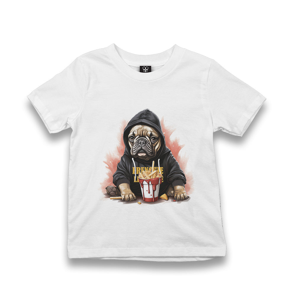 Frenchie Fries Bulldog - MB1646 Kid's White Tshirt - Premium  from W.E.N.S. WIND - Just 5990! Shop now at W.E.N.S. WIND