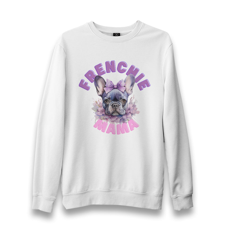 Frenchie Mama - Bulldog - MB1648 Unisex White Sweatshirt - Premium  from W.E.N.S. WIND - Just 10990! Shop now at W.E.N.S. WIND