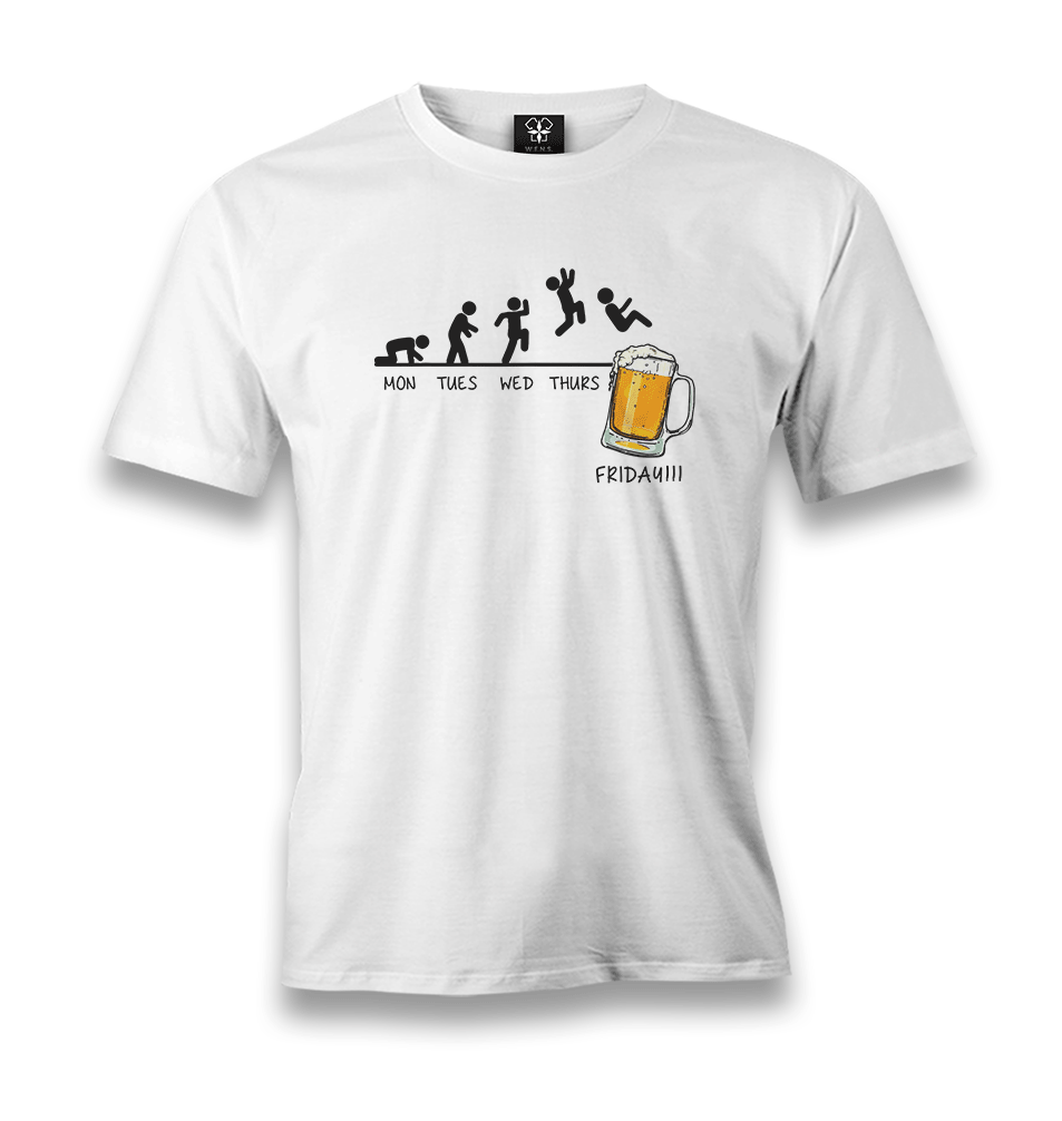 Friday Beer Men's White Tshirt - Premium Men's T-shirt from W.E.N.S. WIND - Just 6490! Shop now at W.E.N.S. WIND