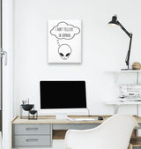 Alien - I Don't Believe in Humans White Canvas Wall Art 35x40cm - Premium  from W.E.N.S. WIND - Just 7990! Shop now at W.E.N.S. WIND