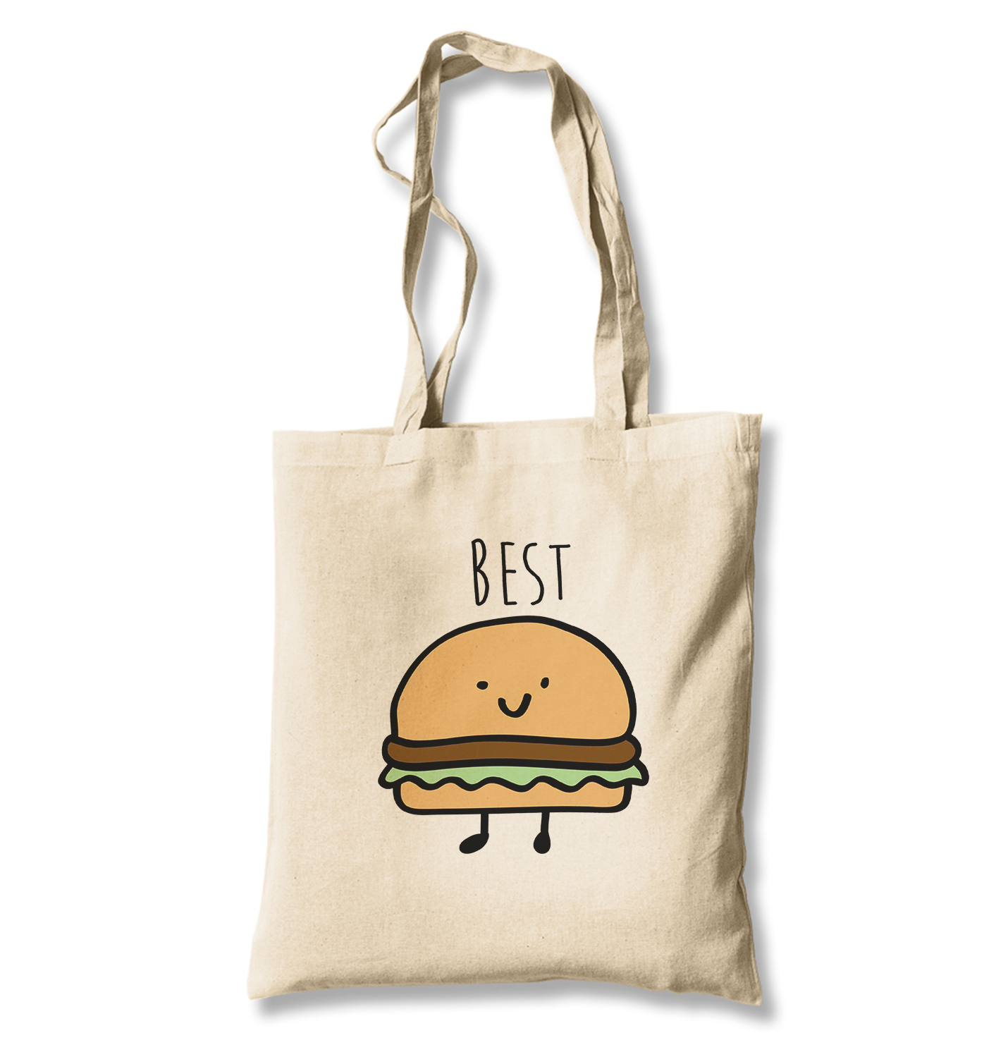 Best Friends-Hamburger White Canvas Totebag - Premium  from W.E.N.S. WIND - Just 4990! Shop now at W.E.N.S. WIND