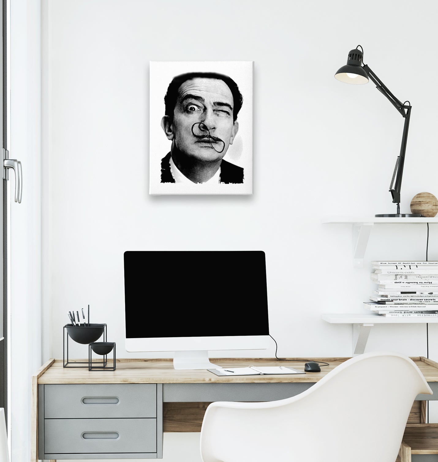 Salvador Dali White Canvas Wall Art 35x40cm - Premium  from W.E.N.S. WIND - Just 7990! Shop now at W.E.N.S. WIND