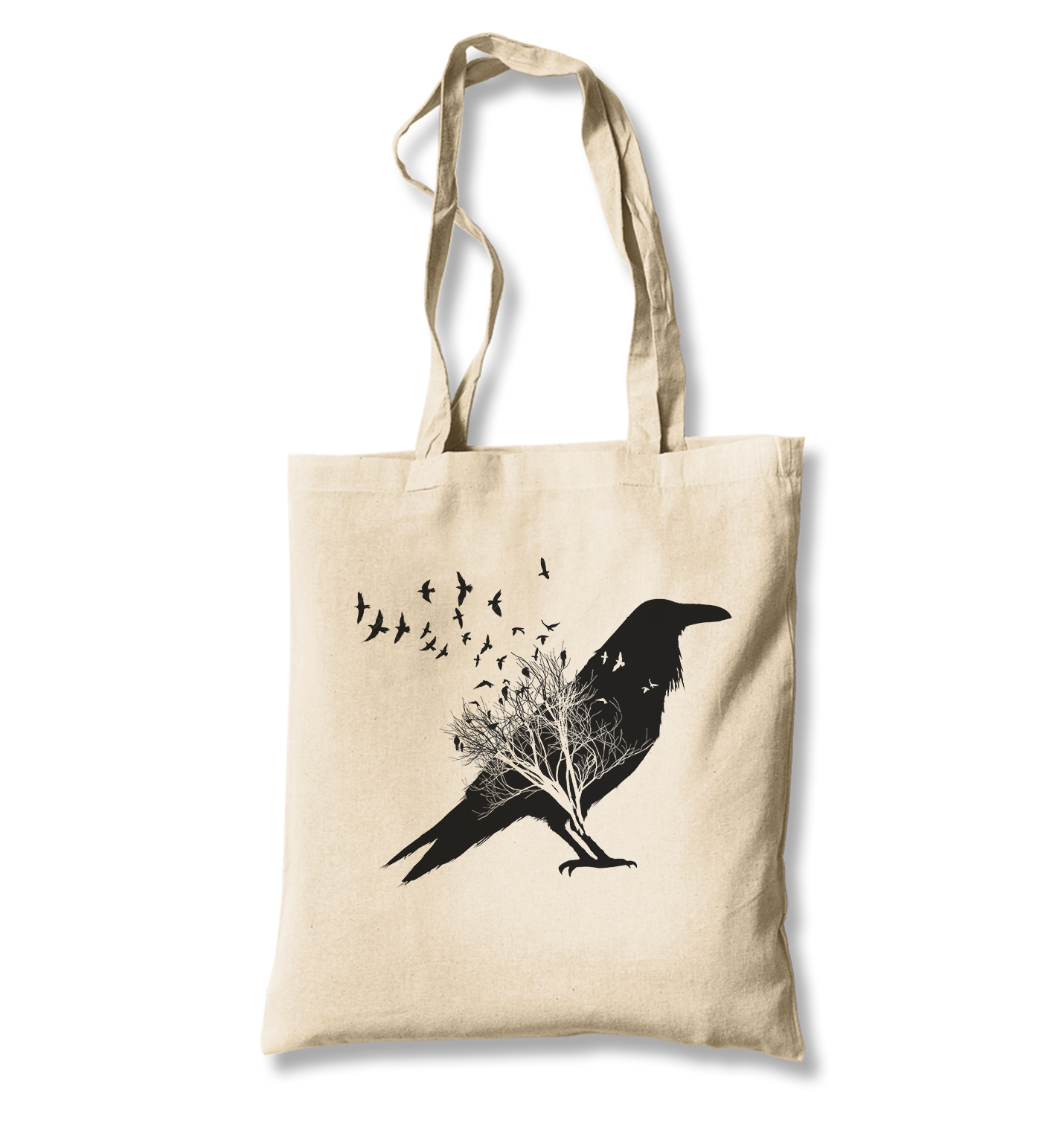 Crows in Tales White Canvas Totebag - Premium  from W.E.N.S. WIND - Just 4990! Shop now at W.E.N.S. WIND