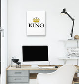 King White Canvas Wall Art 35x40cm - Premium  from W.E.N.S. WIND - Just 7990! Shop now at W.E.N.S. WIND