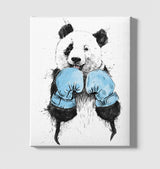 Panda - Boxing White Canvas Wall Art 35x40cm - Premium  from W.E.N.S. WIND - Just 7990! Shop now at W.E.N.S. WIND