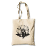 Wolf And Moon II Canvas Totebag - Premium  from Wenswind - Just 4990! Shop now at W.E.N.S. WIND