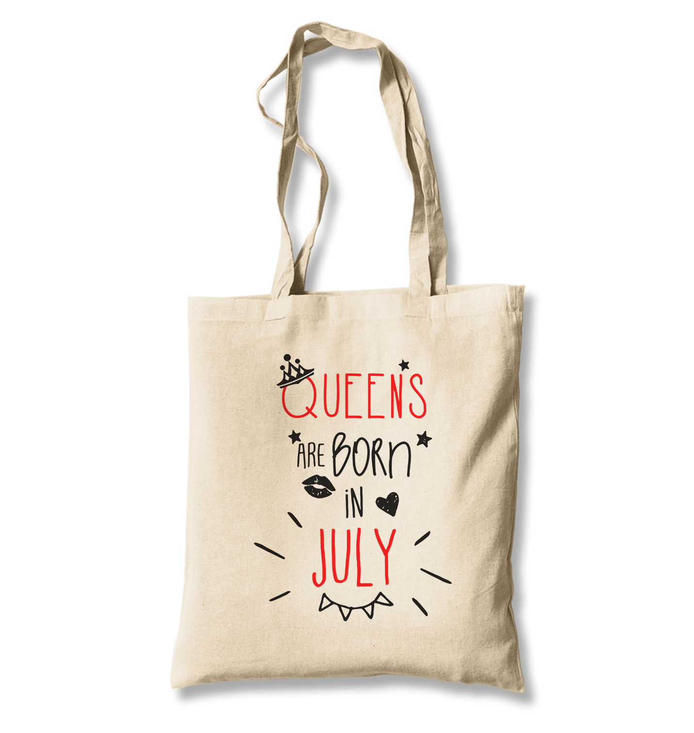 Queens are Born in July White Canvas Totebag - Premium  from W.E.N.S. WIND - Just 4990! Shop now at W.E.N.S. WIND