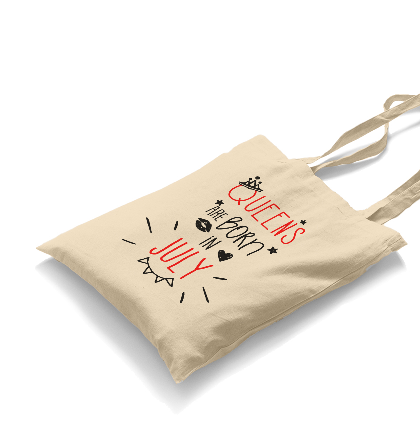 Queens are Born in July White Canvas Totebag - Premium  from W.E.N.S. WIND - Just 4990! Shop now at W.E.N.S. WIND