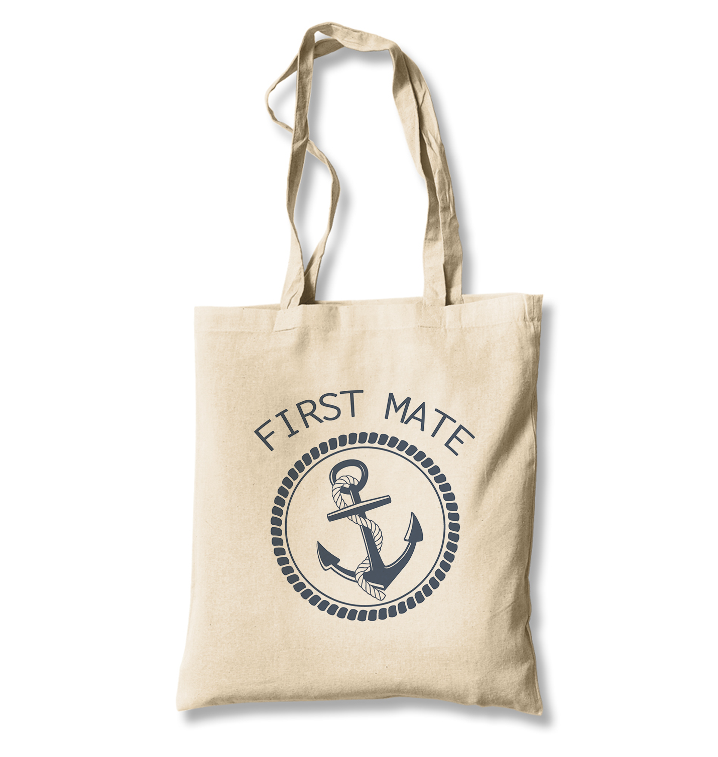 First Mate - Anchor White Canvas Totebag - Premium  from W.E.N.S. WIND - Just 4990! Shop now at W.E.N.S. WIND