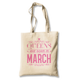 Zodiac - Queens Born in March 2 White Canvas Totebag - Premium  from W.E.N.S. WIND - Just 4990! Shop now at W.E.N.S. WIND