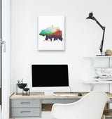 Colorful bear White Canvas Wall Art 35x40cm - Premium  from W.E.N.S. WIND - Just 7990! Shop now at W.E.N.S. WIND