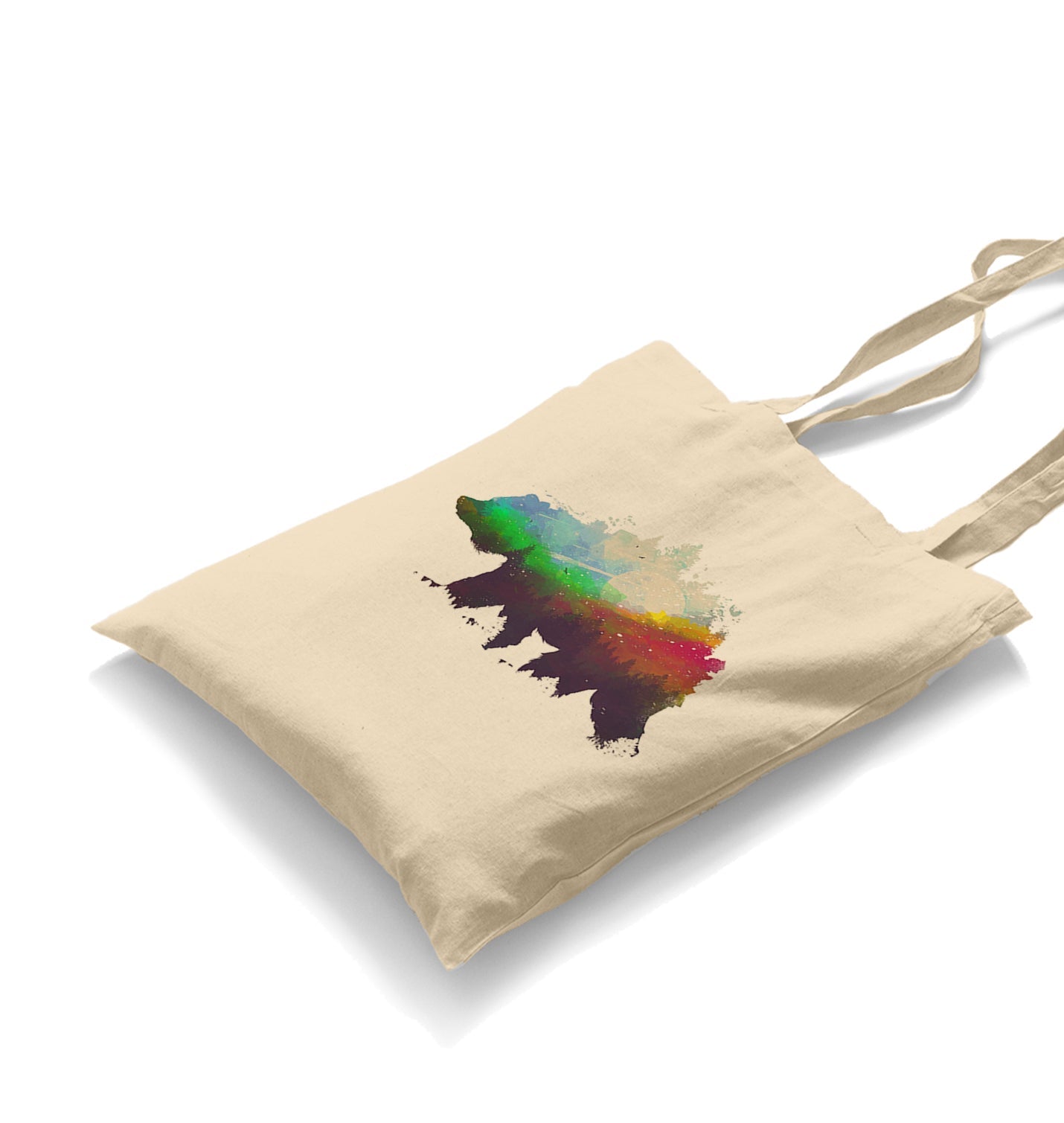 Colorful bear Canvas Totebag - Premium  from Wenswind - Just 4990! Shop now at W.E.N.S. WIND