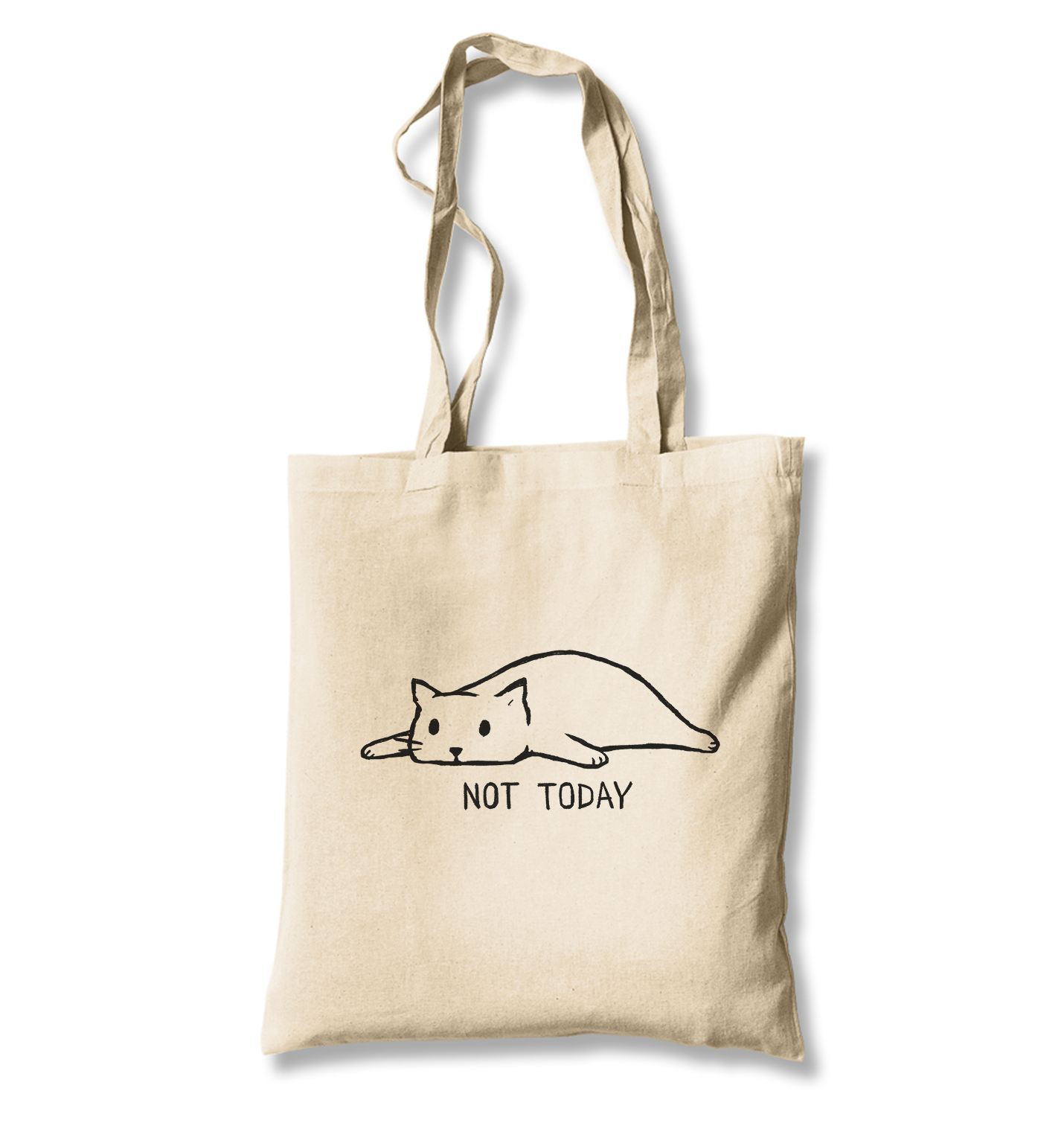 Cat-Not Today! White Canvas Totebag - Premium  from W.E.N.S. WIND - Just 4990! Shop now at W.E.N.S. WIND