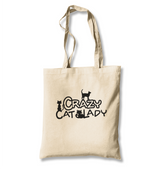 Crazy Cat Lady White Canvas Totebag - Premium  from W.E.N.S. WIND - Just 4990! Shop now at W.E.N.S. WIND