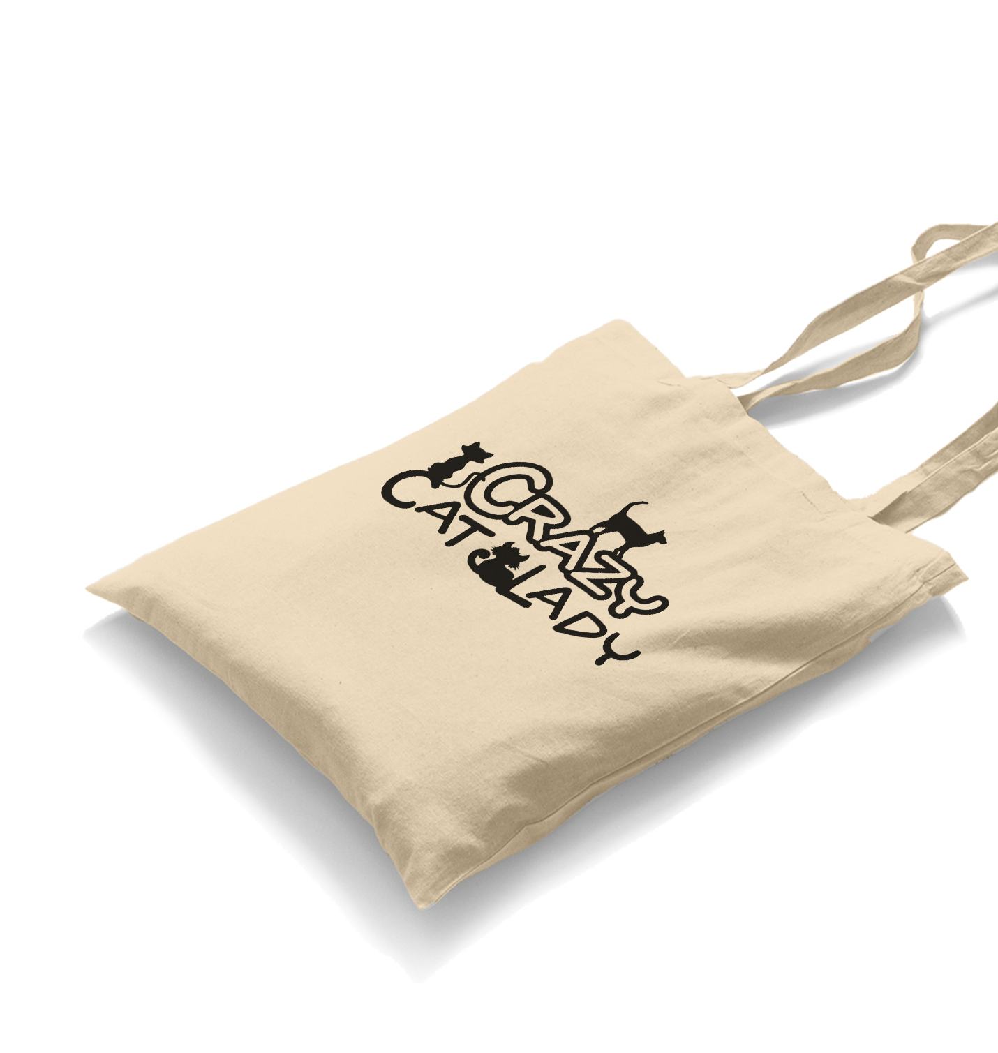 Crazy Cat Lady White Canvas Totebag - Premium  from W.E.N.S. WIND - Just 4990! Shop now at W.E.N.S. WIND