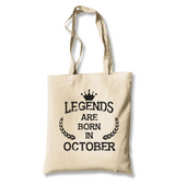 Legends Born in October - Vintage White Canvas Totebag - Premium  from W.E.N.S. WIND - Just 4990! Shop now at W.E.N.S. WIND