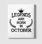 Legends Born in October - Vintage White Canvas Wall Art 35x40cm - Premium  from W.E.N.S. WIND - Just 7990! Shop now at W.E.N.S. WIND