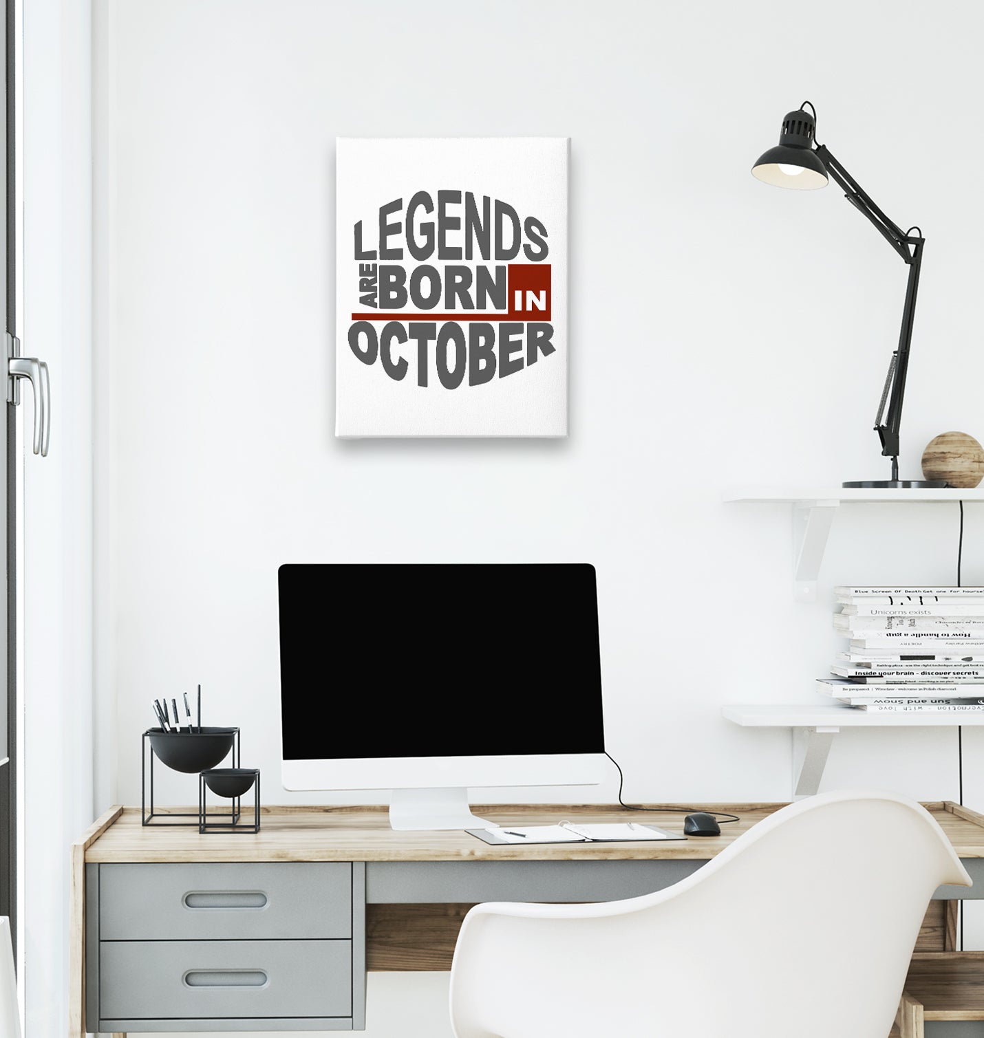 Legends Born in October - Wave White Canvas Wall Art 35x40cm - Premium  from W.E.N.S. WIND - Just 7990! Shop now at W.E.N.S. WIND