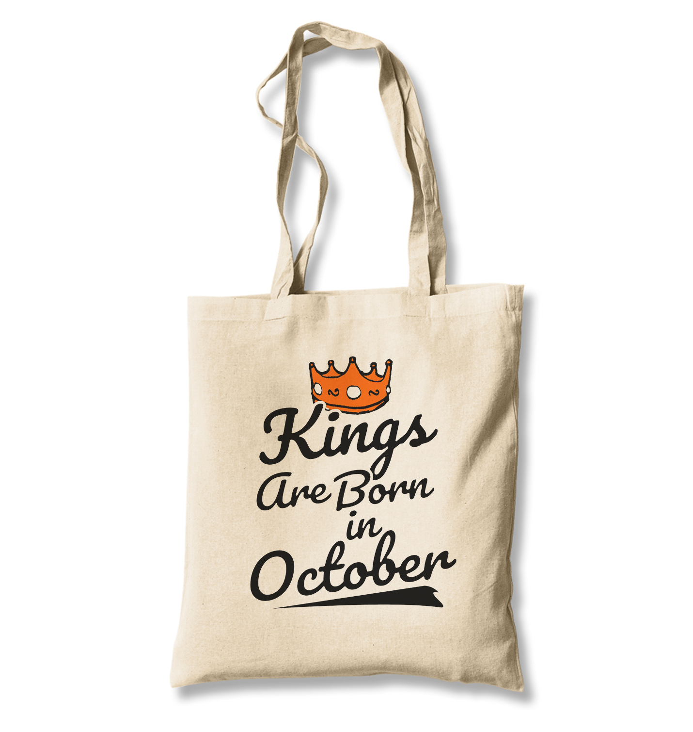 Kings Born on October - Crown White Canvas Totebag - Premium  from W.E.N.S. WIND - Just 4990! Shop now at W.E.N.S. WIND