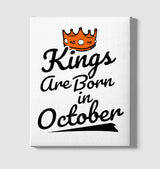 Kings Born on October - Crown White Canvas Wall Art 35x40cm - Premium  from W.E.N.S. WIND - Just 7990! Shop now at W.E.N.S. WIND