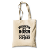 Legends Born on October - Date White Canvas Totebag - Premium  from W.E.N.S. WIND - Just 4990! Shop now at W.E.N.S. WIND