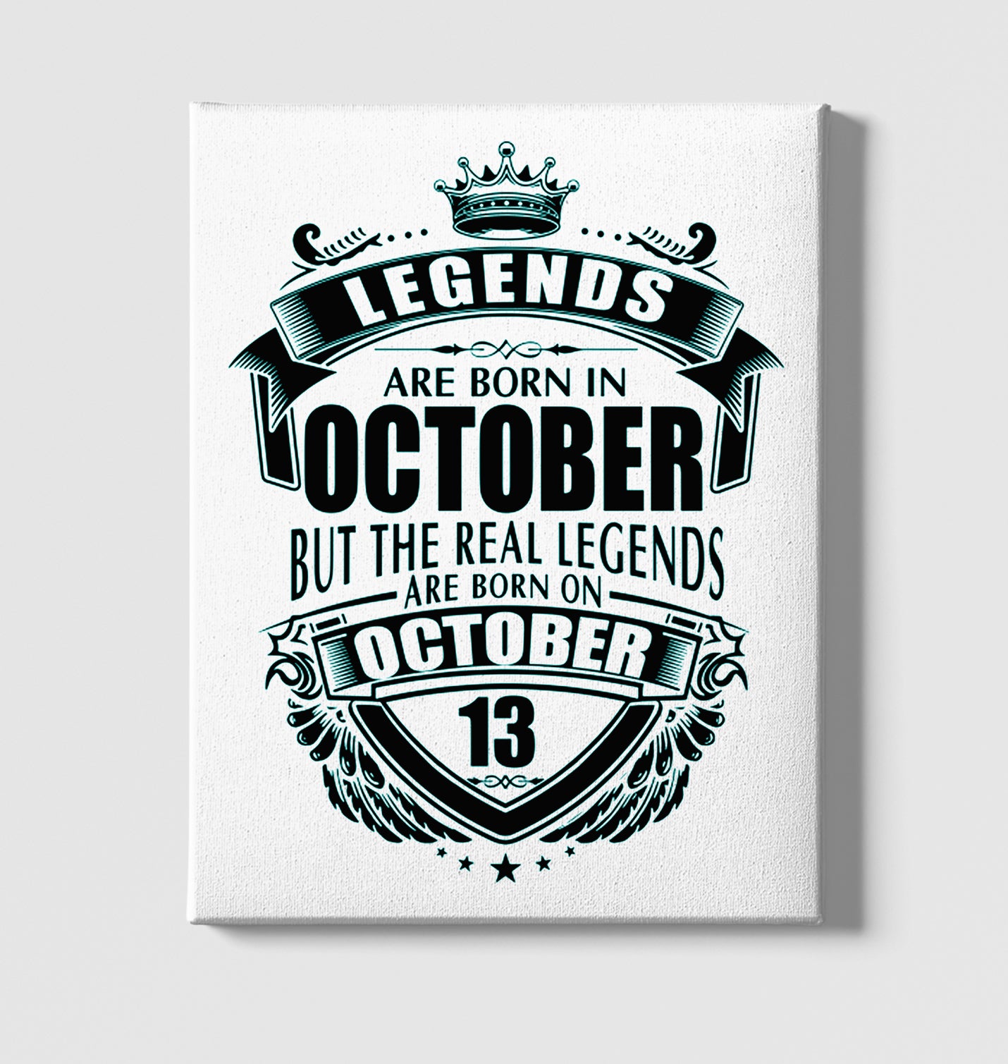 Legends Born on October - Beat White Canvas Wall Art 35x40cm - Premium  from W.E.N.S. WIND - Just 7990! Shop now at W.E.N.S. WIND