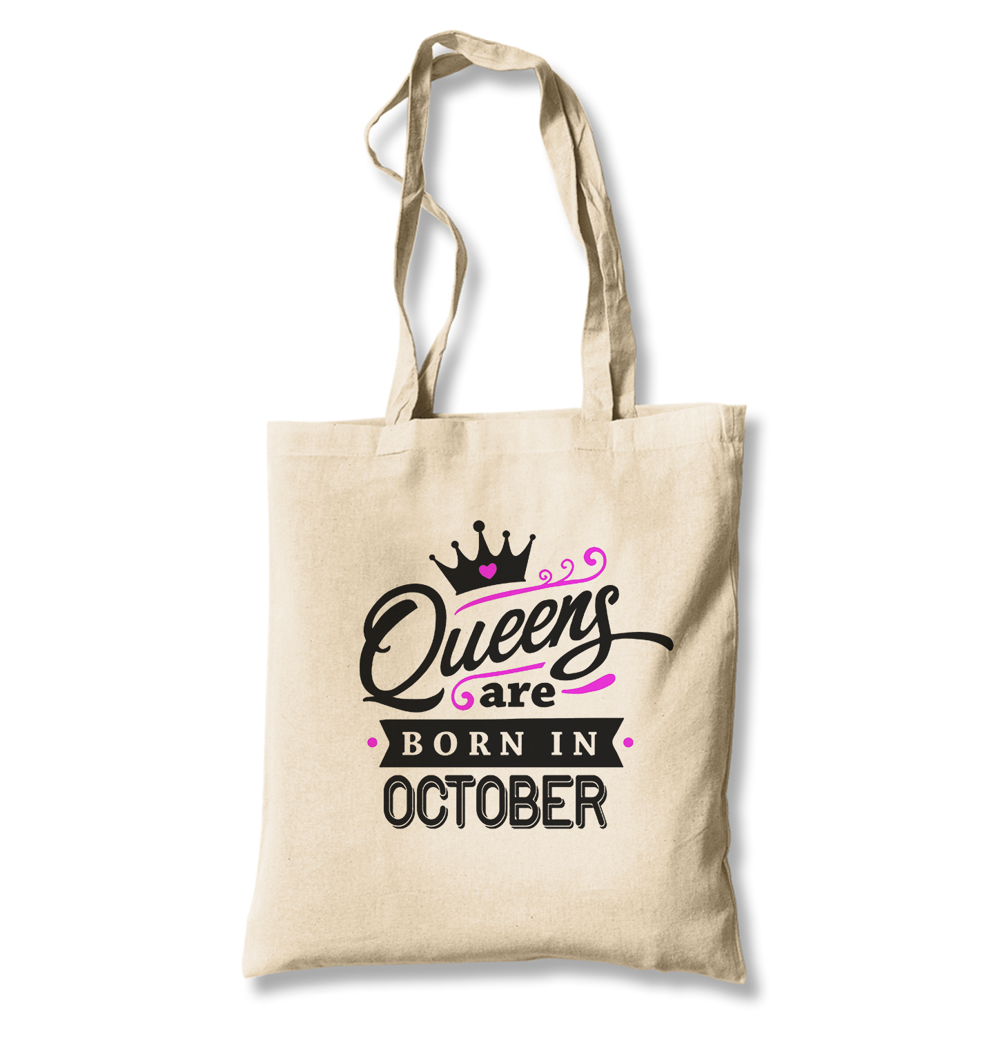 Queens Born in October White Canvas Totebag - Premium  from W.E.N.S. WIND - Just 4990! Shop now at W.E.N.S. WIND