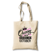 Queens Born in October White Canvas Totebag - Premium  from W.E.N.S. WIND - Just 4990! Shop now at W.E.N.S. WIND