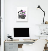 Queens Born in October White Canvas Wall Art 35x40cm - Premium  from W.E.N.S. WIND - Just 7990! Shop now at W.E.N.S. WIND