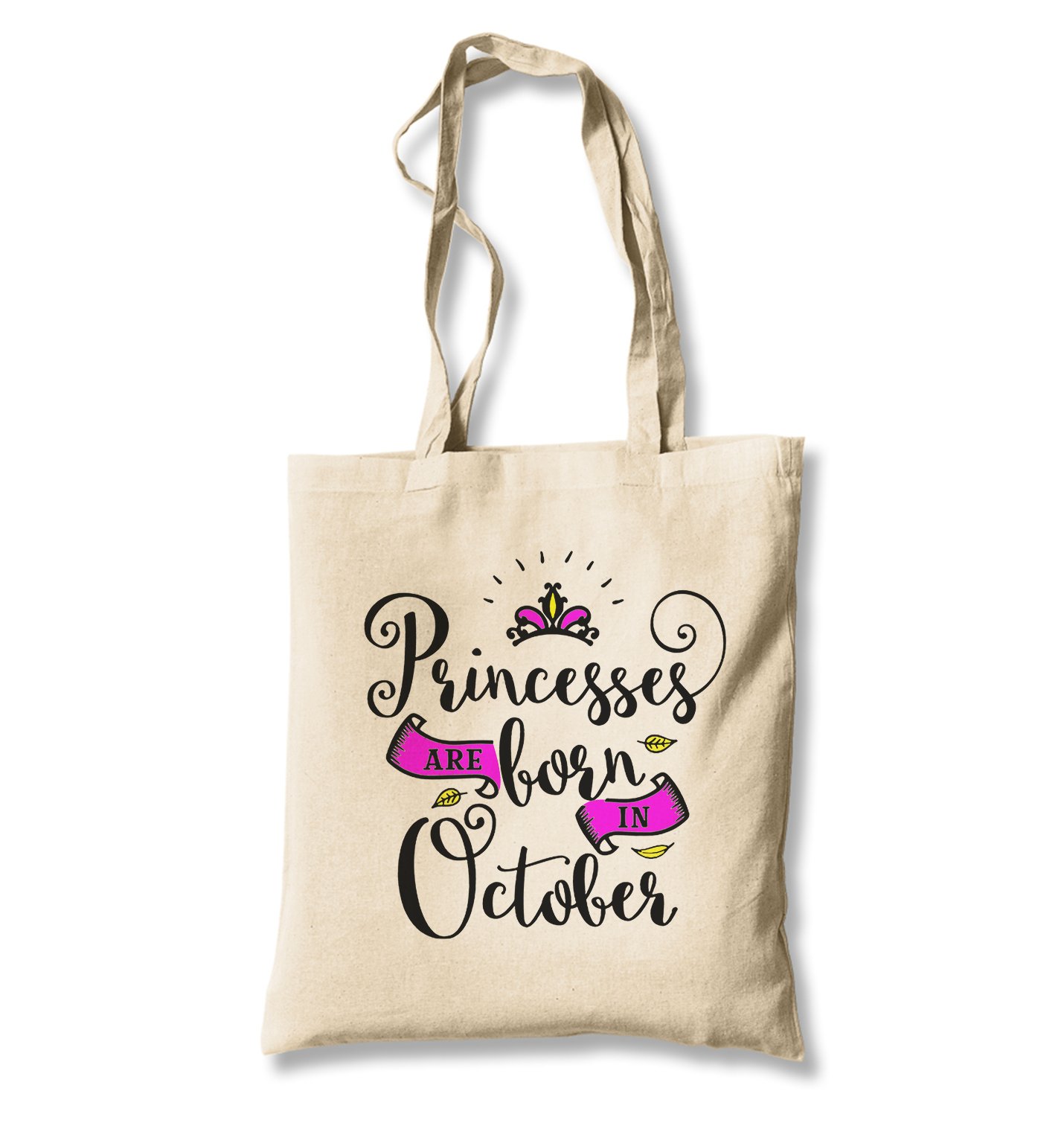 Princesses Born in October White Canvas Totebag - Premium  from W.E.N.S. WIND - Just 4990! Shop now at W.E.N.S. WIND