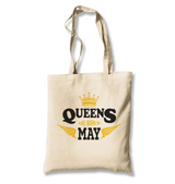 Zodiac - Queens Born in May White Canvas Totebag - Premium  from W.E.N.S. WIND - Just 4990! Shop now at W.E.N.S. WIND