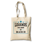 Legends Born in March White Canvas Totebag - Premium  from W.E.N.S. WIND - Just 4990! Shop now at W.E.N.S. WIND