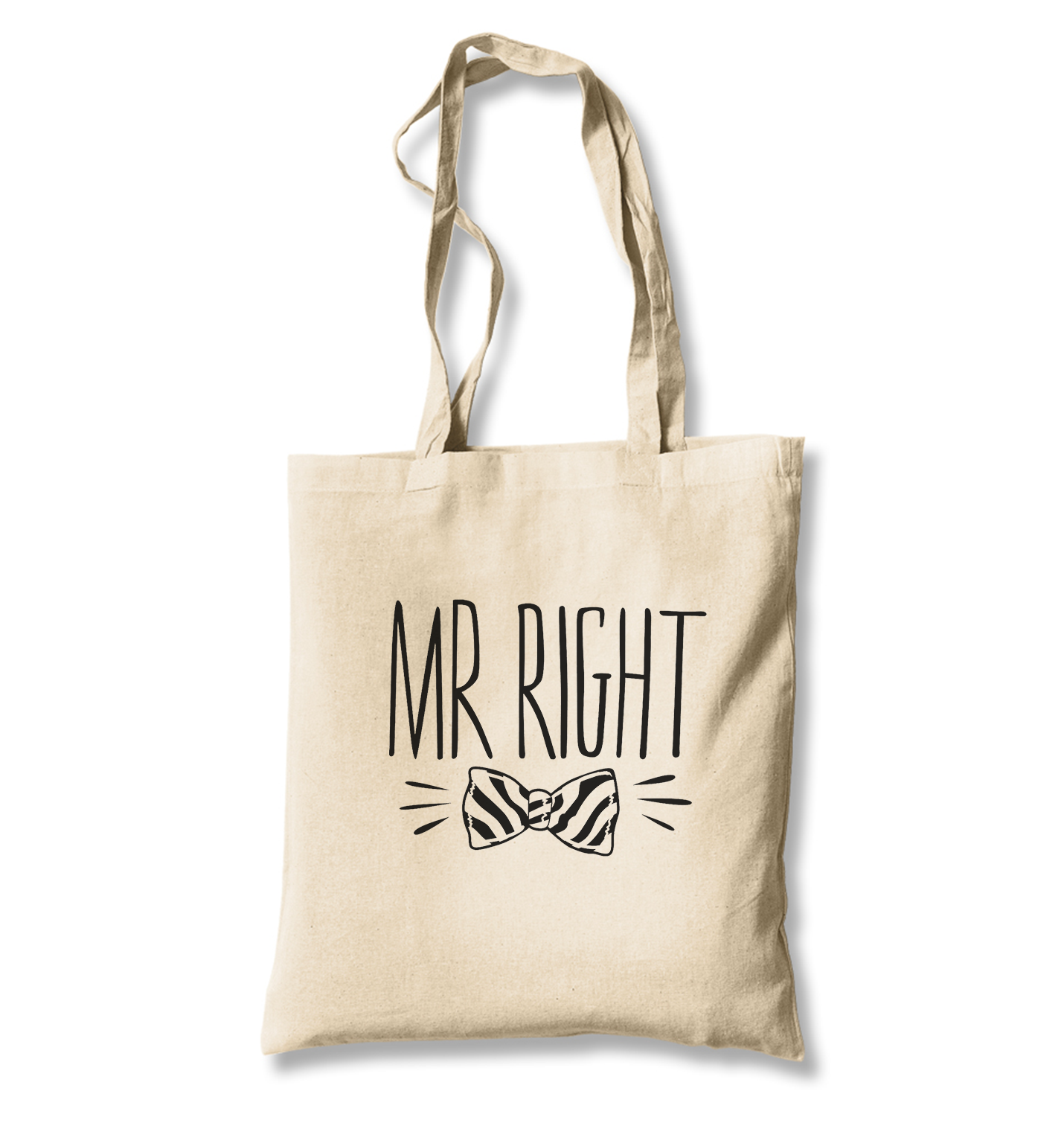 Mr. Right Bowtie White Canvas Totebag - Premium  from W.E.N.S. WIND - Just 4990! Shop now at W.E.N.S. WIND