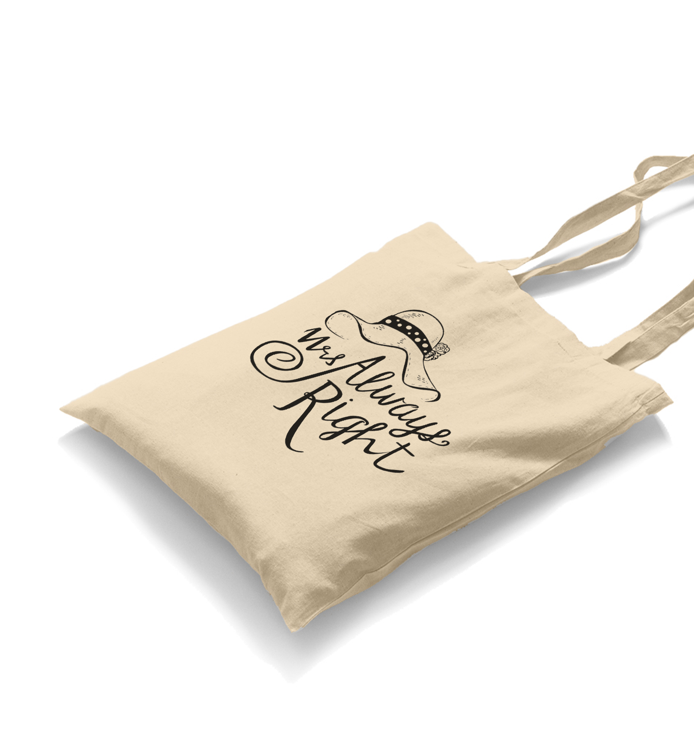 Mrs. Always Right Cap White Canvas Totebag - Premium  from W.E.N.S. WIND - Just 4990! Shop now at W.E.N.S. WIND