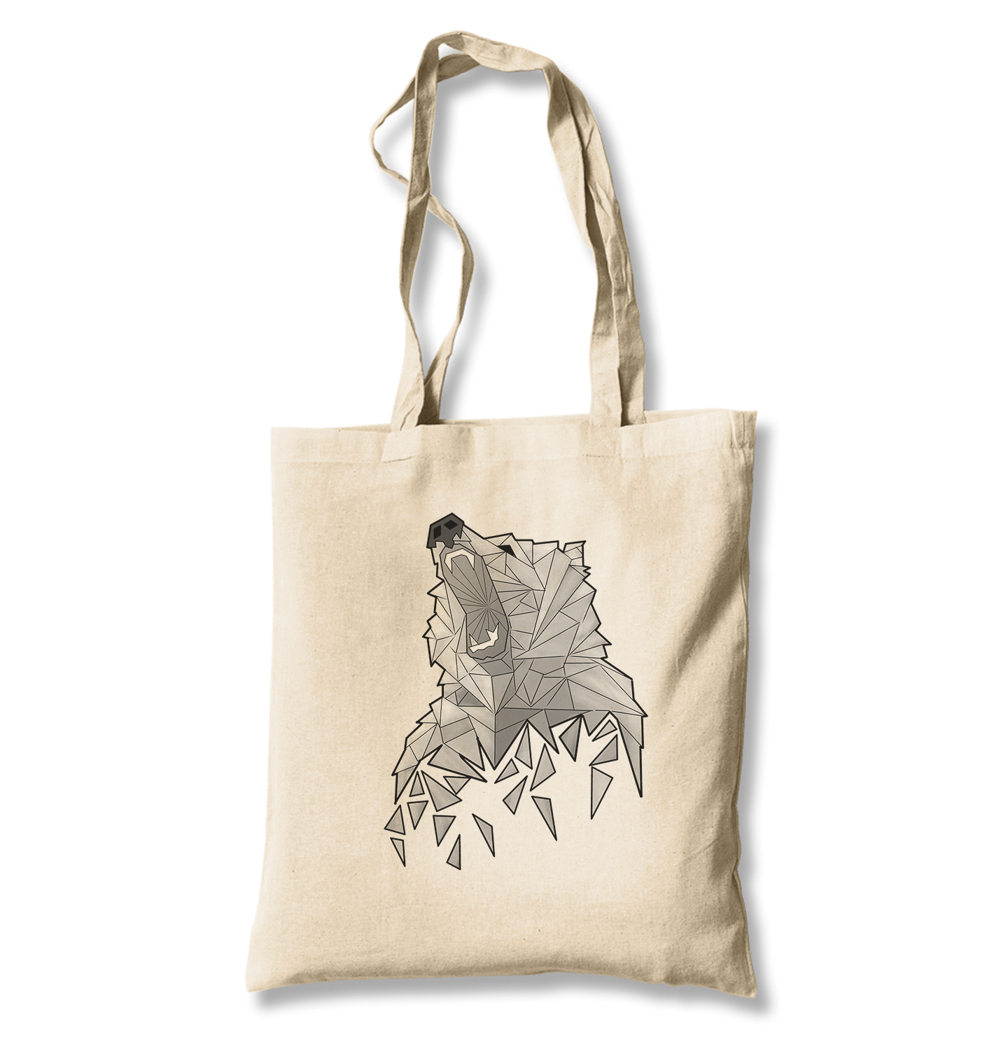 Bear-Greyangles White Canvas Totebag - Premium  from W.E.N.S. WIND - Just 4990! Shop now at W.E.N.S. WIND