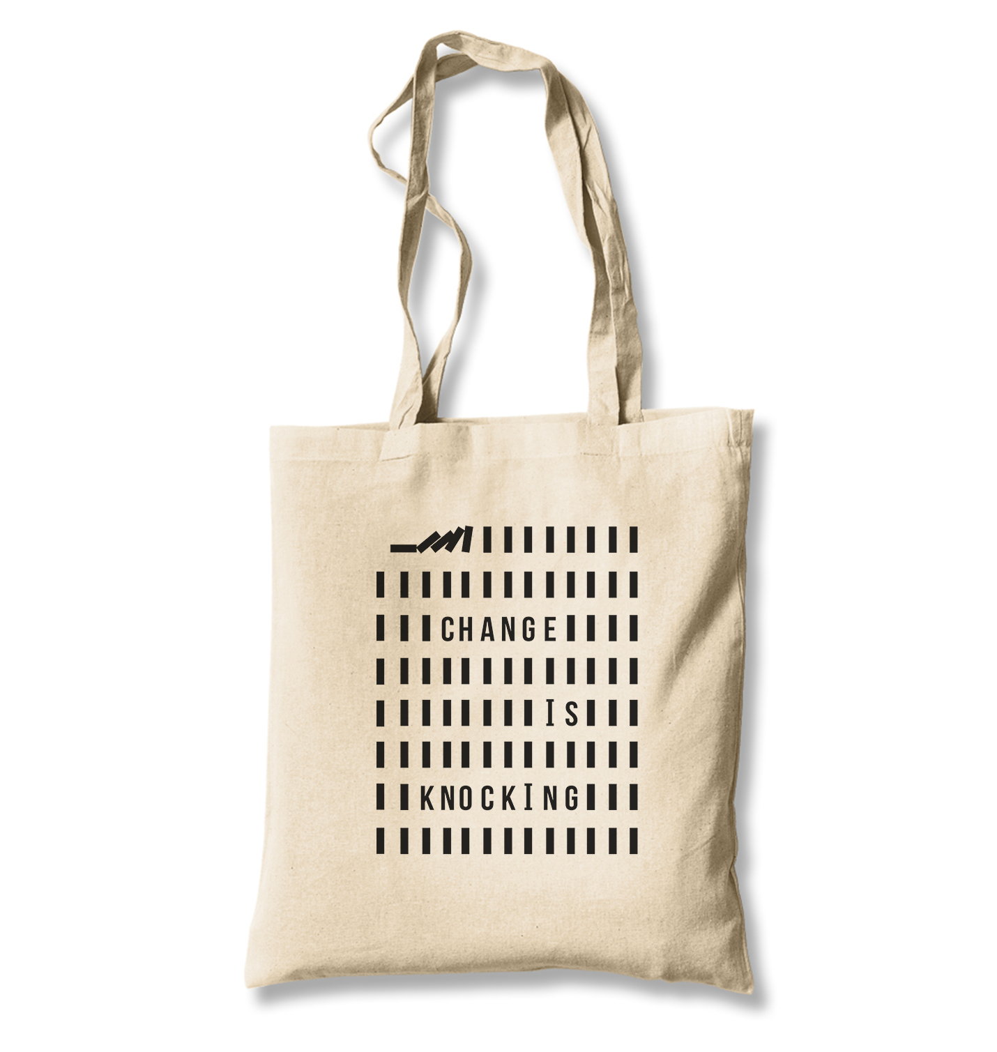 Change is Knocking White Canvas Totebag - Premium  from W.E.N.S. WIND - Just 4990! Shop now at W.E.N.S. WIND
