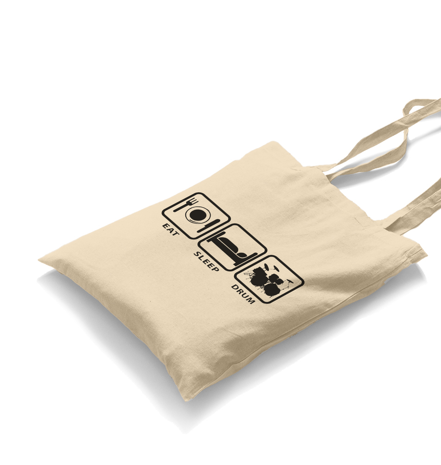 Eat Sleep Drum White Canvas Totebag - Premium  from W.E.N.S. WIND - Just 4990! Shop now at W.E.N.S. WIND