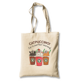 Catpuccino White Canvas Totebag - Premium  from W.E.N.S. WIND - Just 4990! Shop now at W.E.N.S. WIND