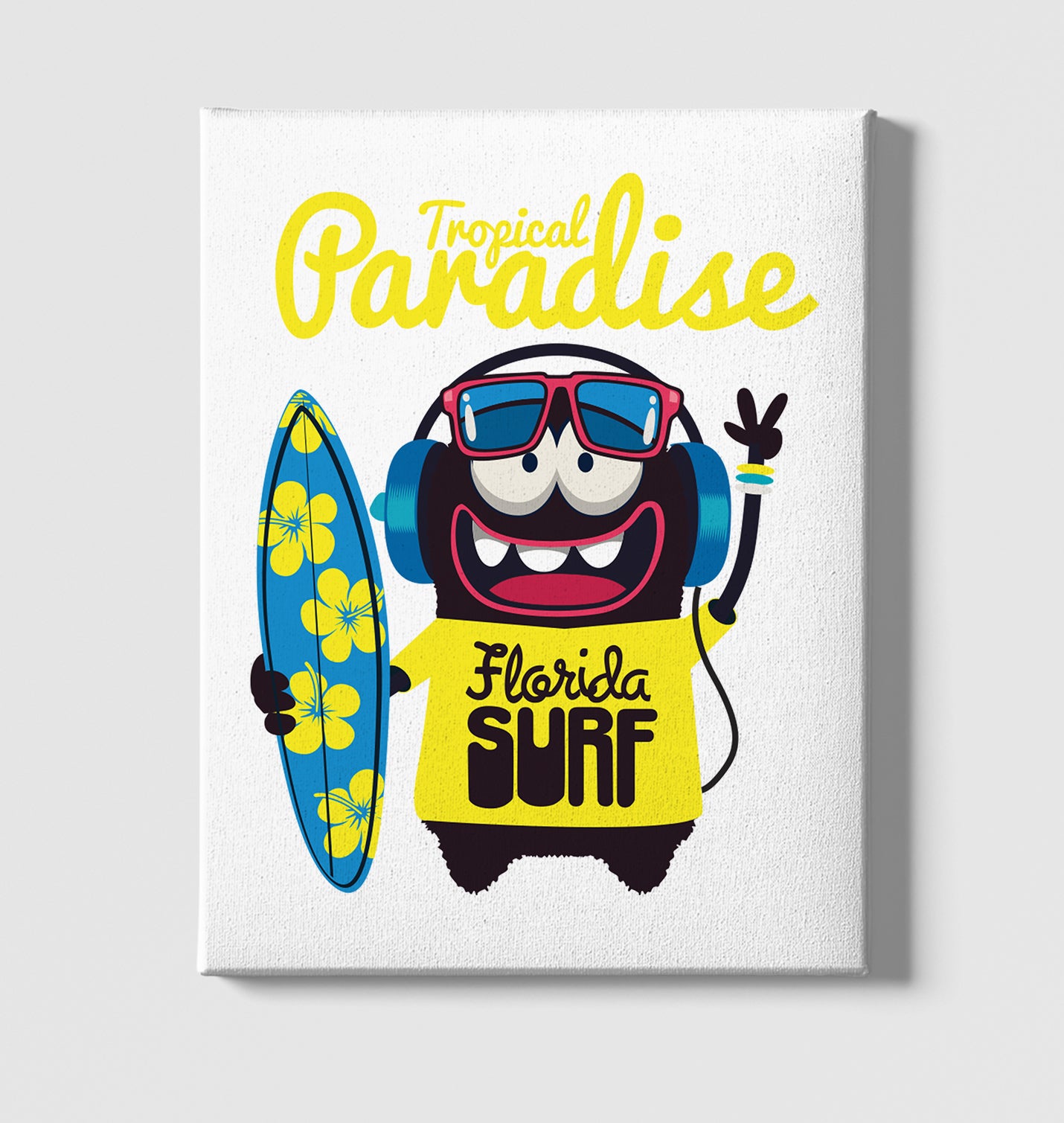 Florida - Surfing White Canvas Wall Art 35x40cm - Premium  from W.E.N.S. WIND - Just 7990! Shop now at W.E.N.S. WIND