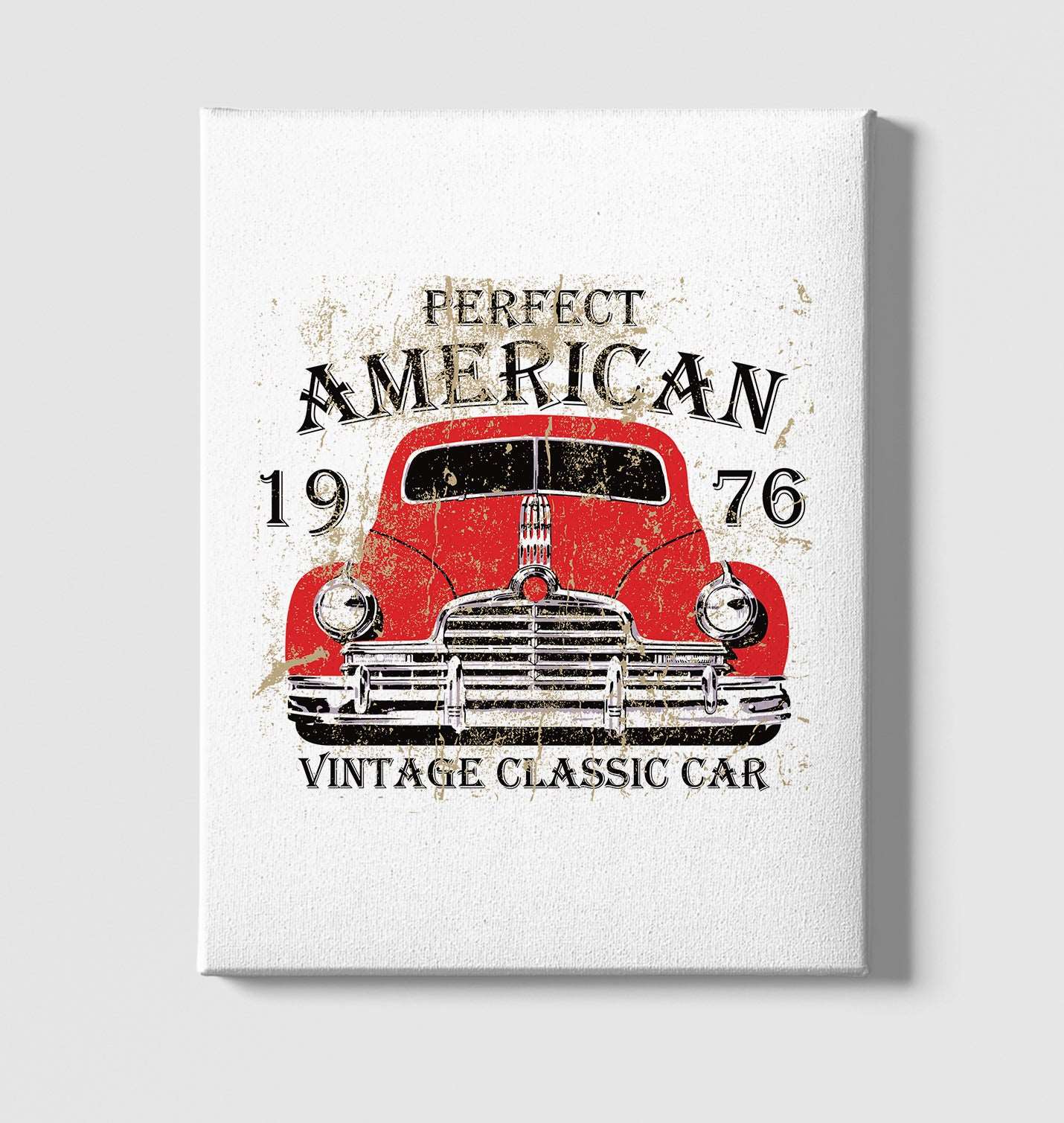 American Classic Car White Canvas Wall Art 35x40cm - Premium  from W.E.N.S. WIND - Just 7990! Shop now at W.E.N.S. WIND