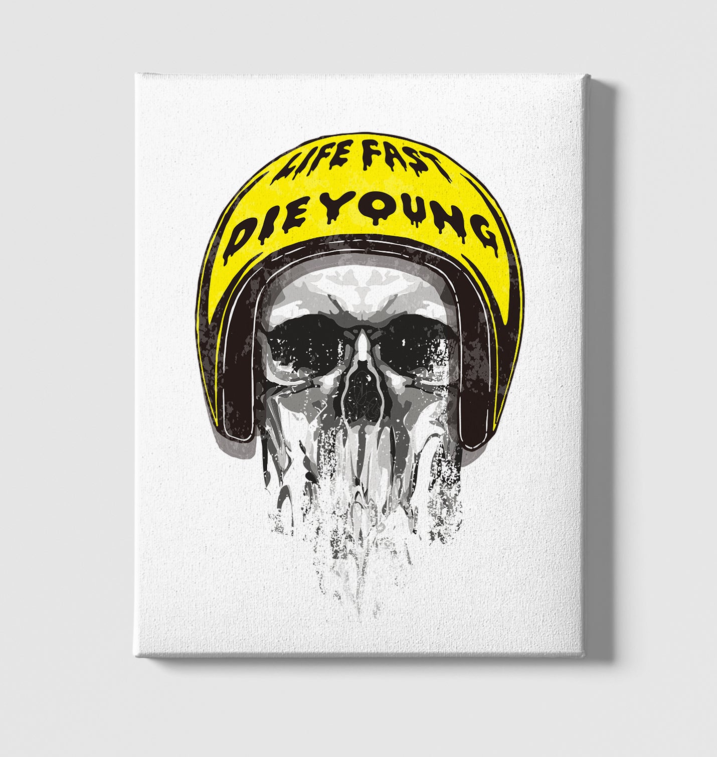 Skull - Helmet White Canvas Wall Art 35x40cm - Premium  from W.E.N.S. WIND - Just 7990! Shop now at W.E.N.S. WIND