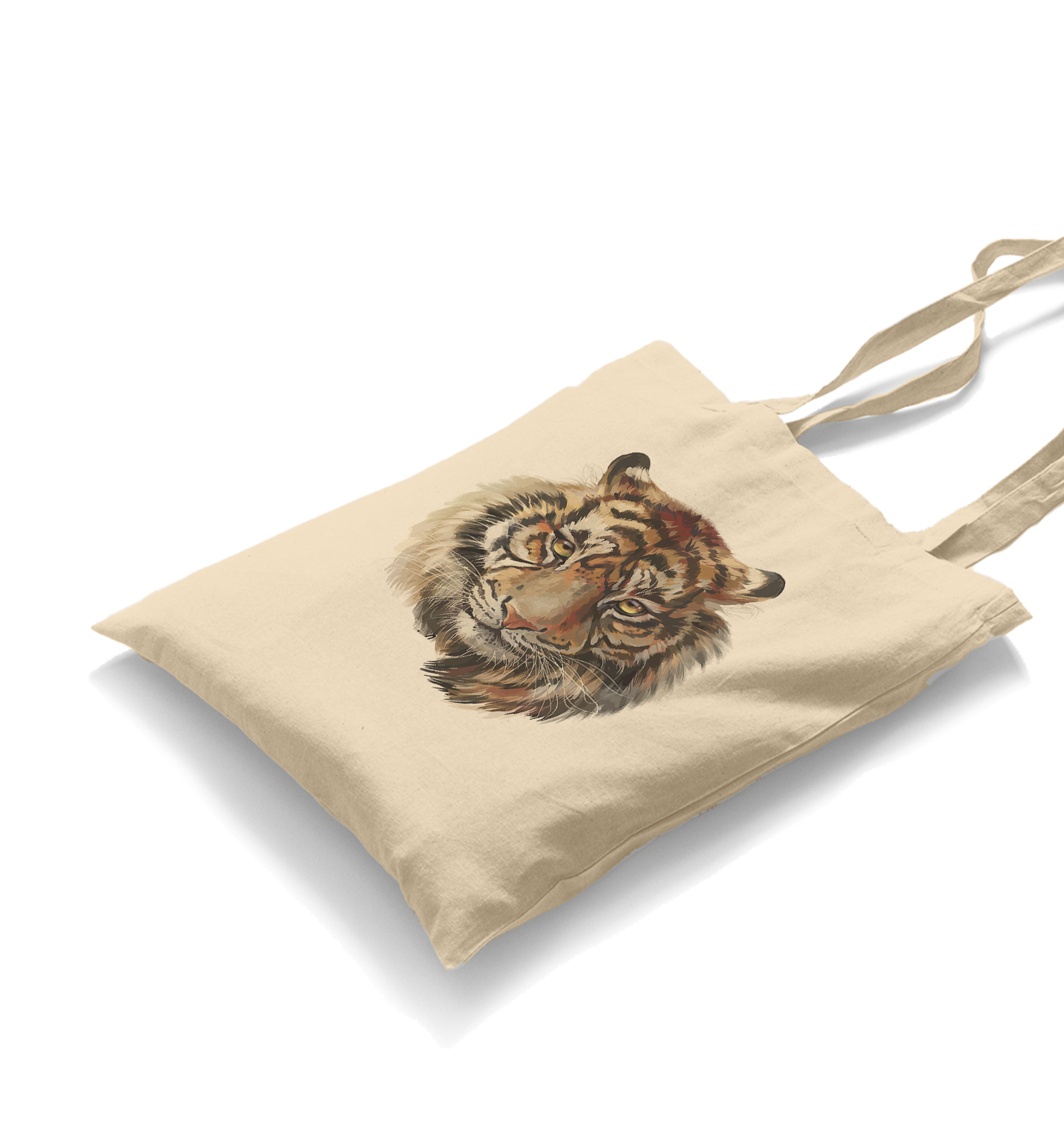 Tiger - Face White Canvas Totebag - Premium  from W.E.N.S. WIND - Just 4990! Shop now at W.E.N.S. WIND