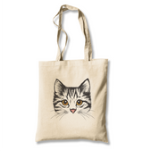 Cat-Face White Canvas Totebag - Premium  from W.E.N.S. WIND - Just 4990! Shop now at W.E.N.S. WIND