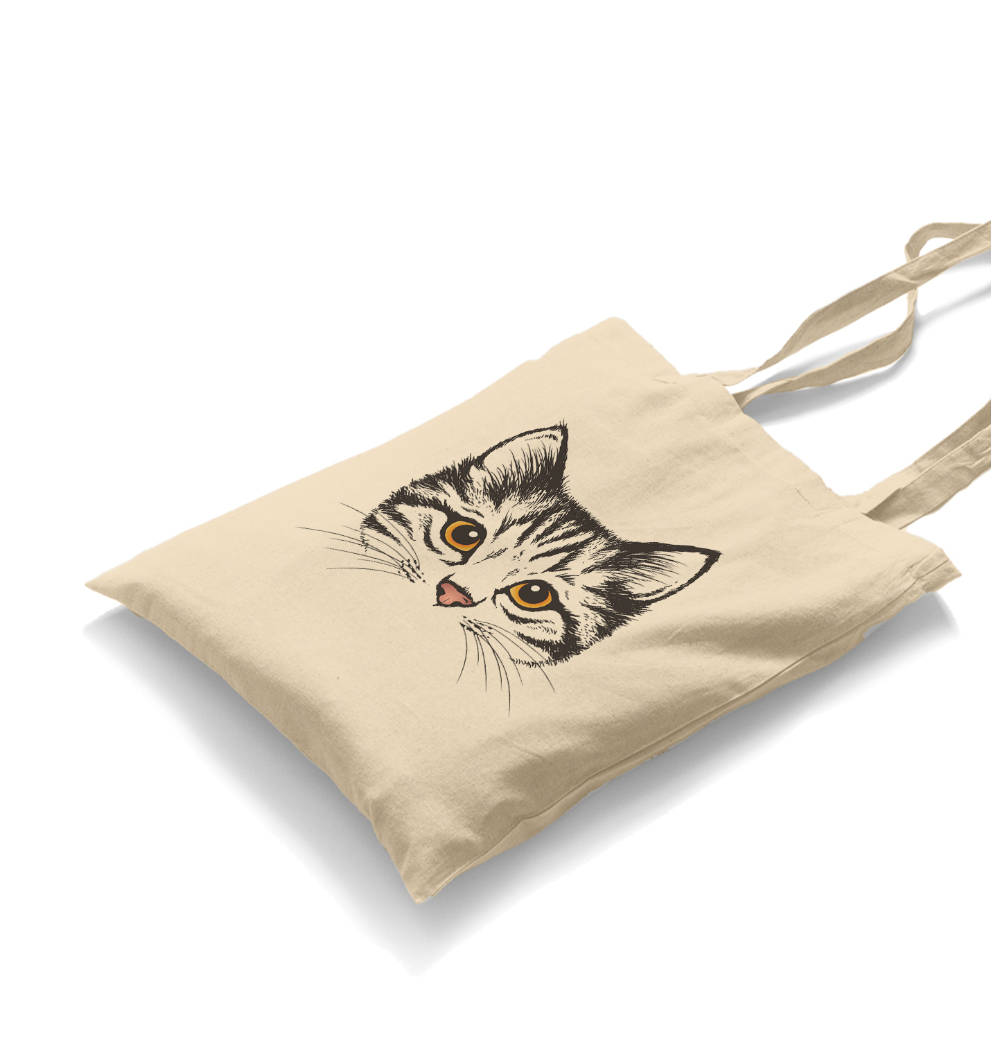 Cat-Face White Canvas Totebag - Premium  from W.E.N.S. WIND - Just 4990! Shop now at W.E.N.S. WIND