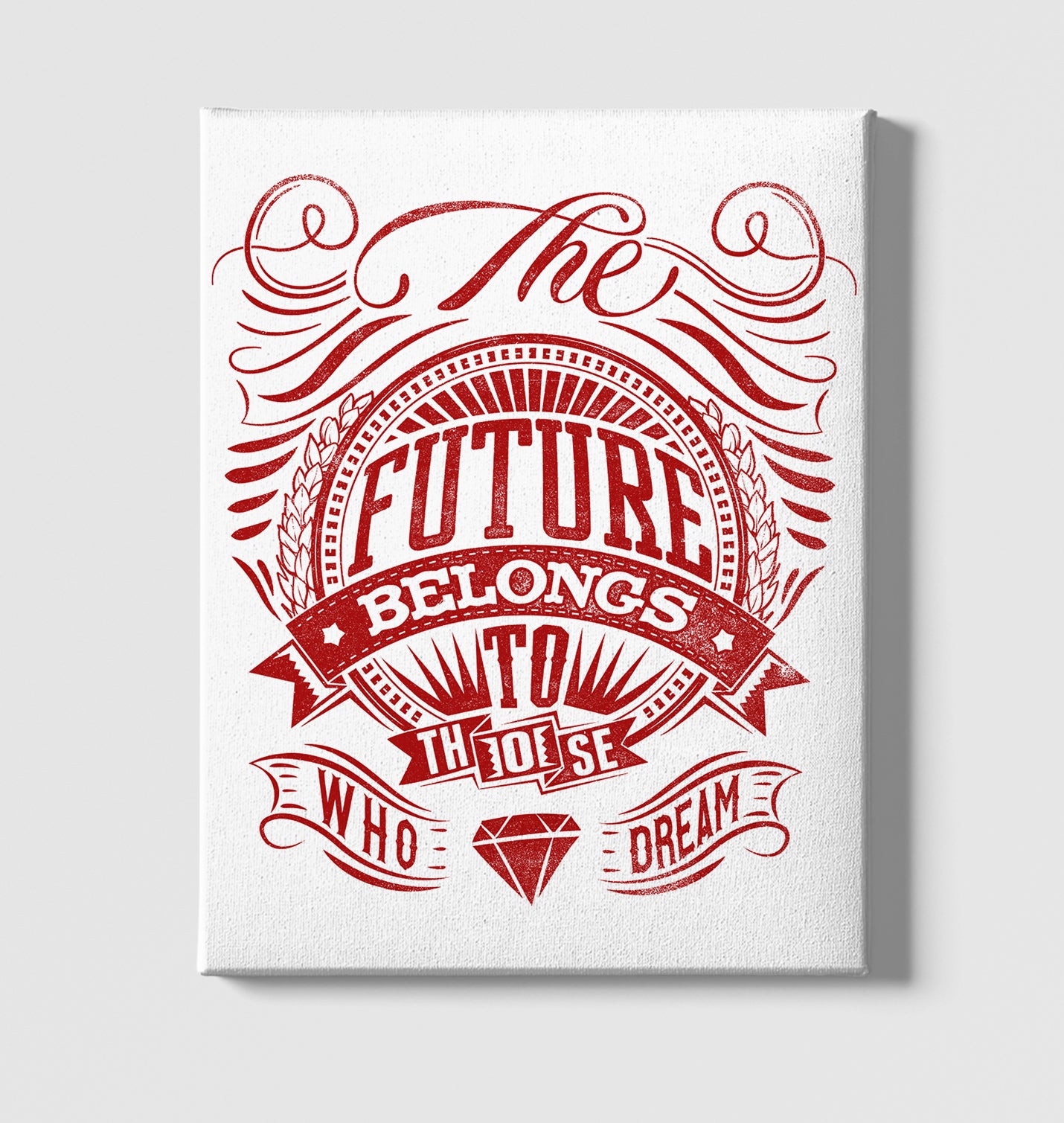 Future Belongs To Those Who Dream White Canvas Wall Art 35x40cm - Premium  from W.E.N.S. WIND - Just 7990! Shop now at W.E.N.S. WIND